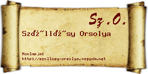 Szőllősy Orsolya névjegykártya